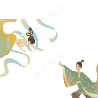 敦煌壁画风格中国神话牛郎织女