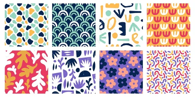 无缝抽象色彩形状图案