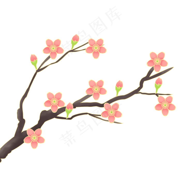 国潮梅花花开(2000X2000(DPI:300))psd模版下载