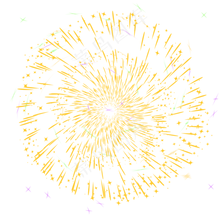 缤纷烟花礼花元素(2000X2000(DPI:300))psd模版下载