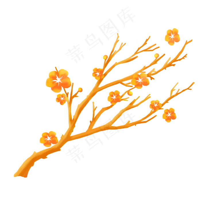 金色梅花(2000X2000(DPI:200))psd模版下载