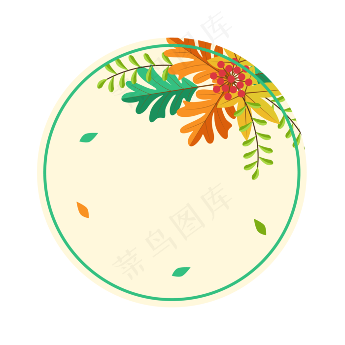 秋天叶子装饰边框图案