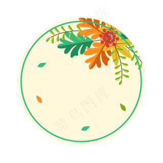秋天叶子装饰边框图案