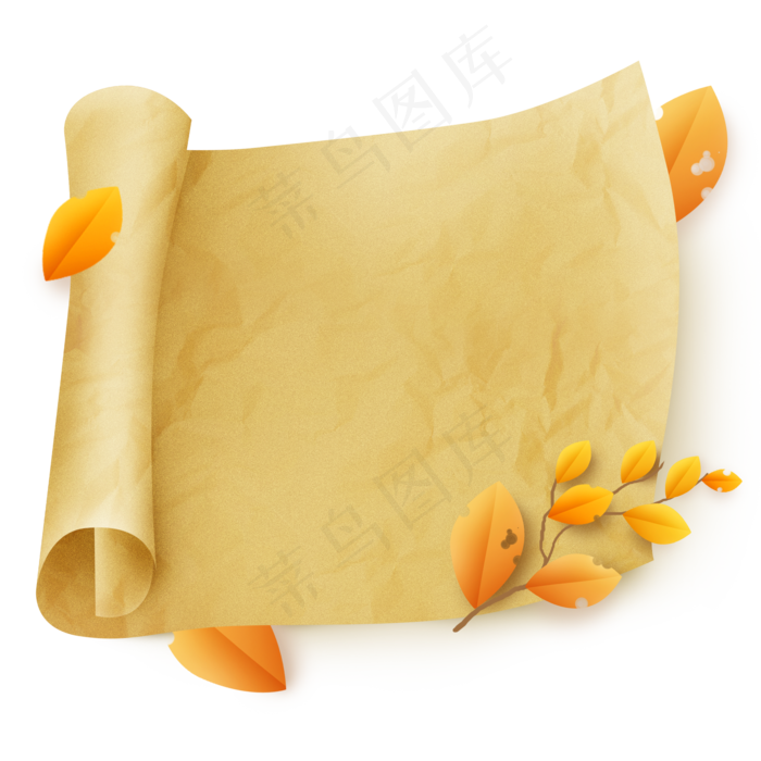 牛皮纸落叶文字框