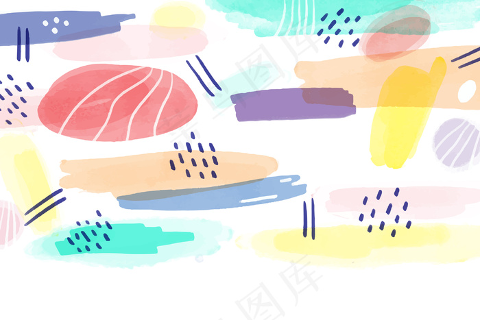 水彩画背景设计eps,ai矢量模版下载