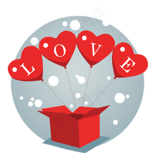 七夕情人节手绘红心礼物