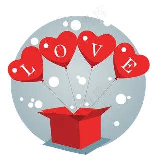 七夕情人节手绘红心礼物