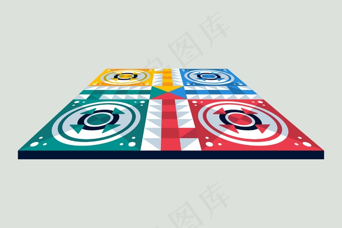 不同视角的ludo棋盘游戏eps,ai矢量模版下载