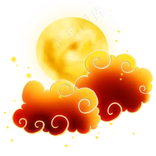 中国风祥云和月亮