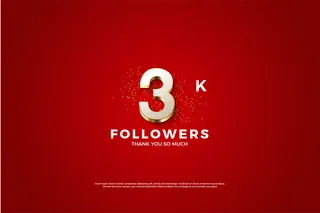 3k追随者背景，奢华镀金数字