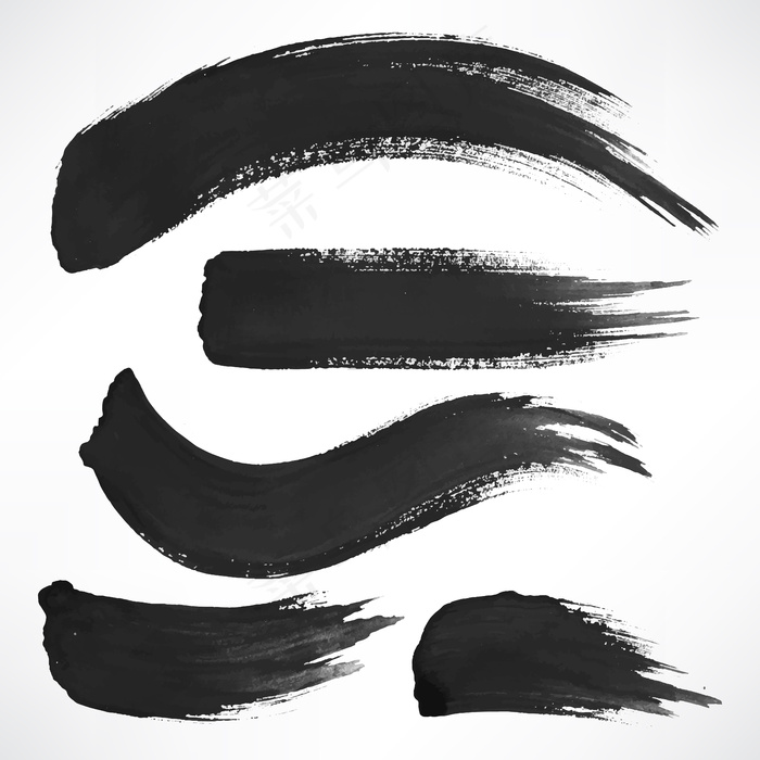 一组黑色笔划eps,ai矢量模版下载