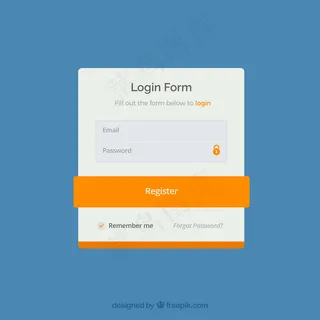 白色和黄色登录表单