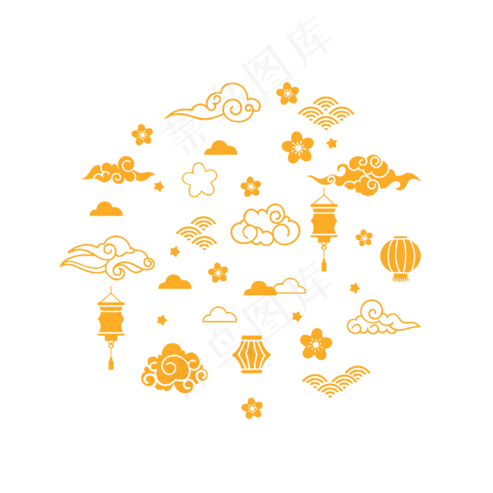 中秋月饼包装底纹元素(2000X2000(DPI:300))psd模版下载