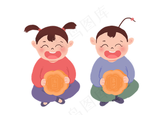 拿月饼孩子