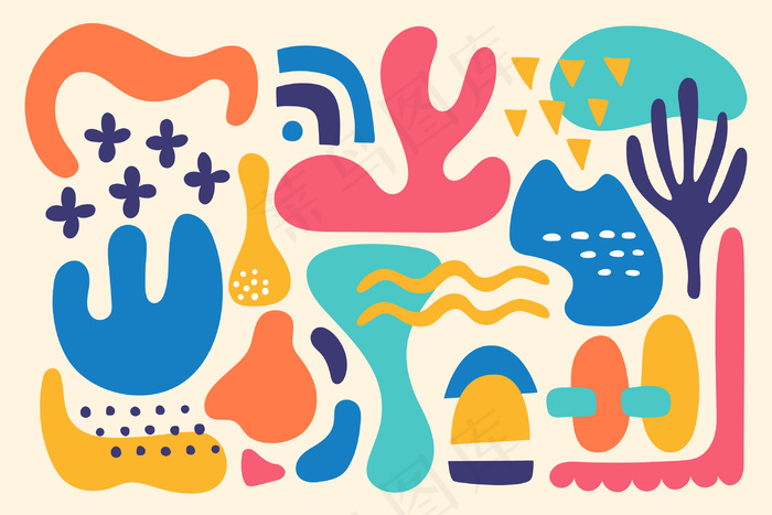 彩色有机形状背景