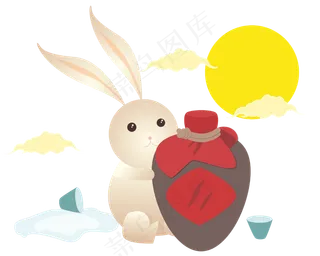 中秋节喝酒玉兔