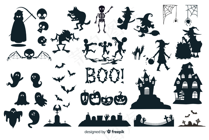 万圣节剪影系列