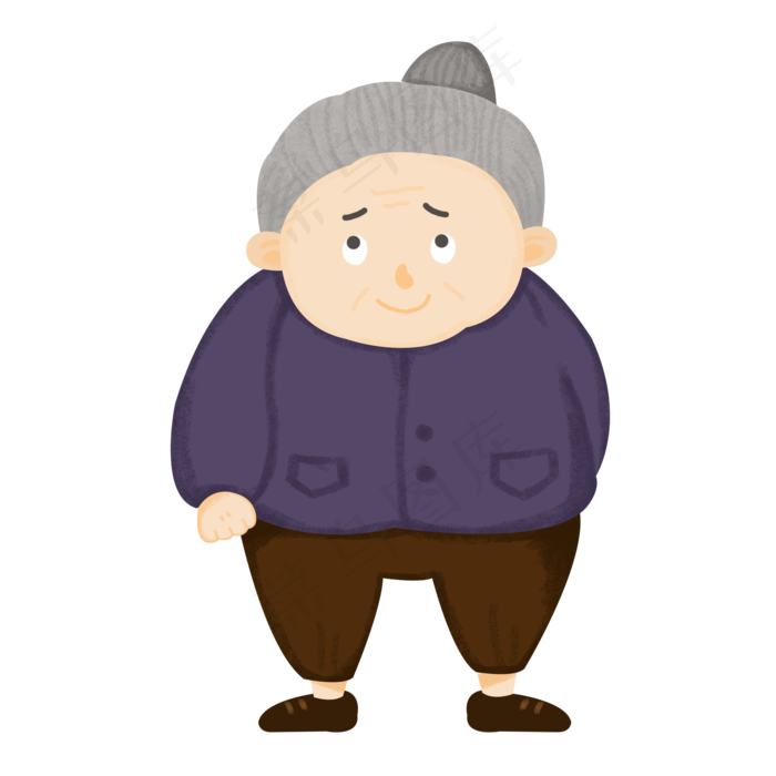 免扣重阳节老人卡通素材
