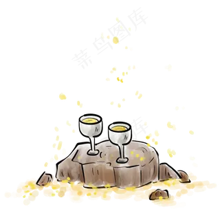 中秋节古风水墨桂花酒