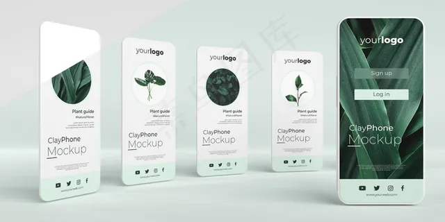 手机屏幕上的应用程序界面模型样机