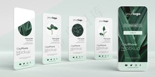 手机屏幕上的应用程序界面模型样机