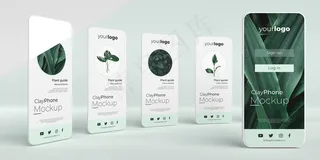 手机屏幕上的应用程序界面模型样机