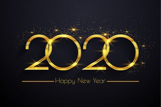 2020新年快乐金色文字背景