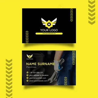 机械双面水平名片模板