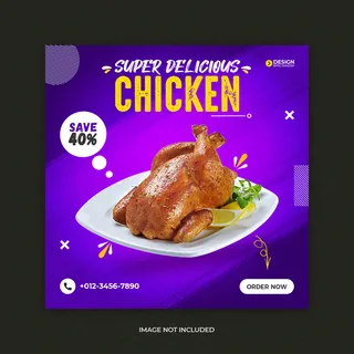 快餐社交媒体广场横幅banner设计模板