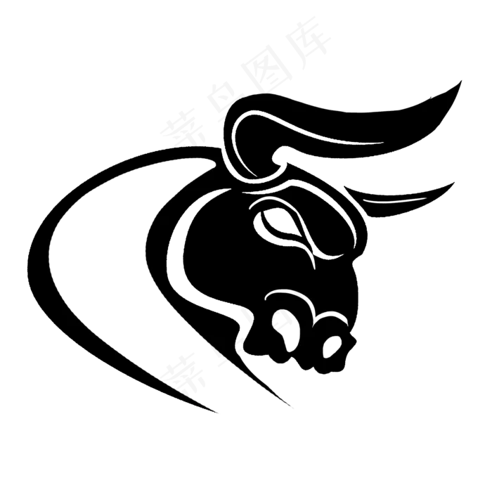 牛年新年线描图标(2000X2000(DPI:300))psd模版下载