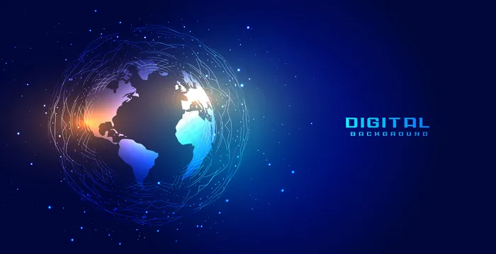 全球技术地球网络连接背景eps,ai矢量模版下载