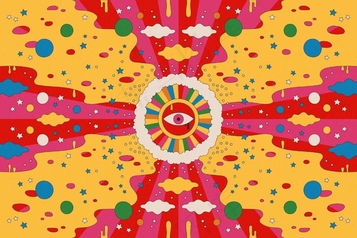 迷幻背景eps,ai矢量模版下载