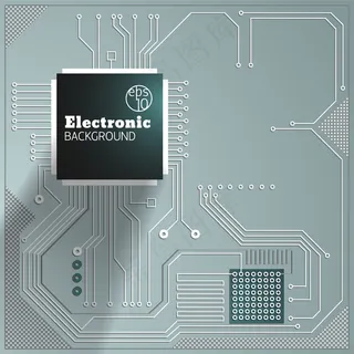 灰色背景图上的计算机电路