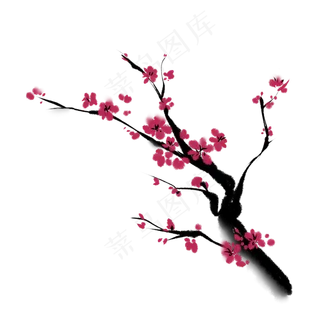 国画梅花水墨梅花