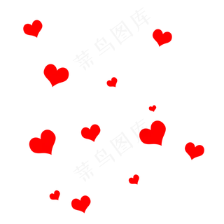七夕情人节红色心散落