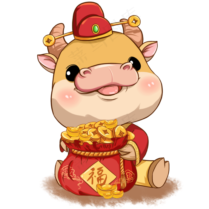 2021接财纳福贺岁福袋牛娃牛年