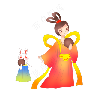 吃月饼嫦娥玉兔