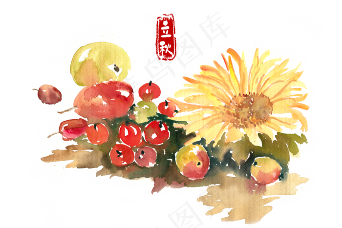 立秋秋季蔬果(3545X5315(DPI:300))psd模版下载