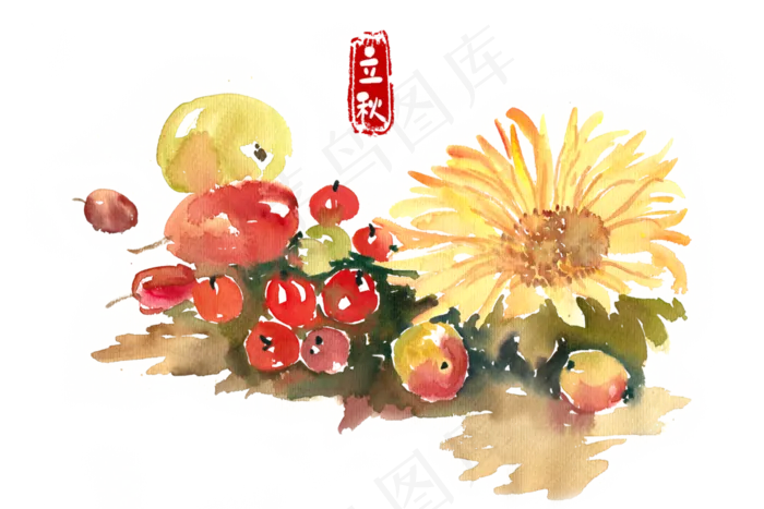 立秋秋季蔬果(3545X5315(DPI:300))psd模版下载