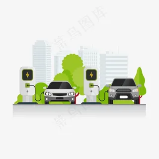 停车场电动汽车充电技术示意图