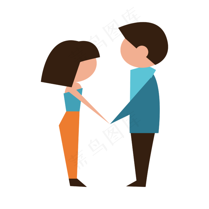 浪漫七夕节彩色卡通风热恋情侣矢