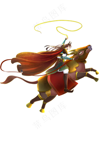 国朝中国风骑牛战士