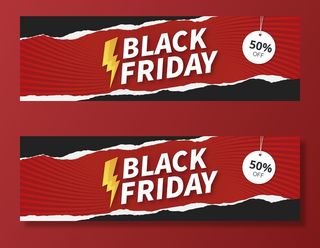 现代黑色星期五横幅banner出售与剪纸设计