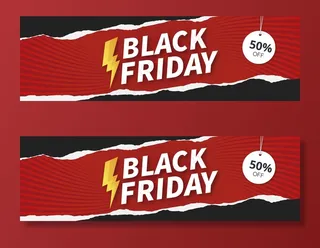 现代黑色星期五横幅banner出售与剪纸设计