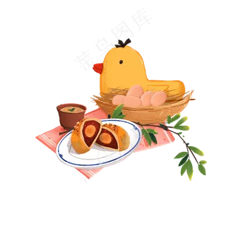 中秋节蛋黄酥皮月饼和物件组合