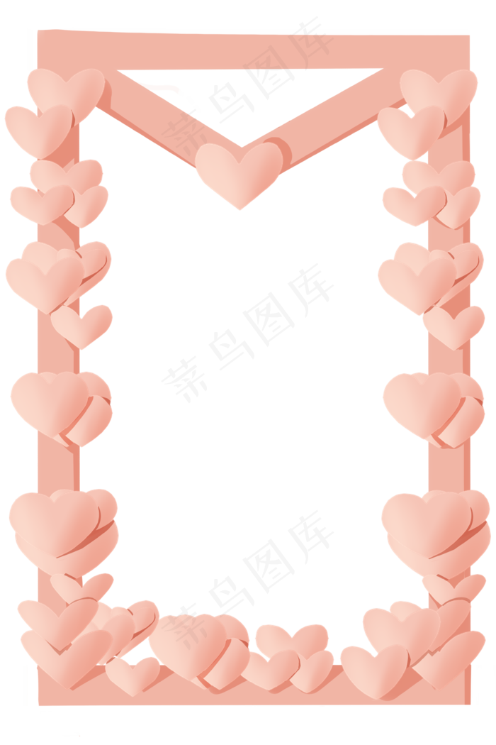 情人节粉色系剪纸边框(3543X5315(DPI:299))psd模版下载