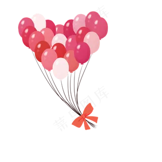 粉红心心相印气球束