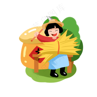 秋冬季节丰收的麦子