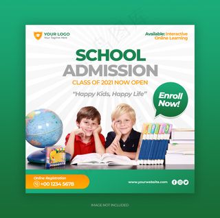 社交媒体帖子横幅banner模板返校招生推广