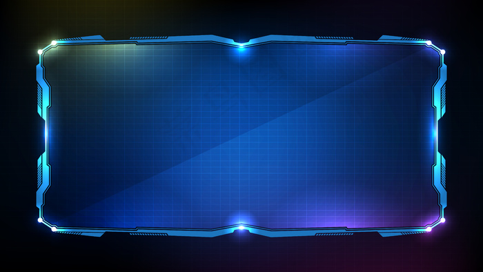 蓝色发光科技的抽象未来背景科幻框架hud ui